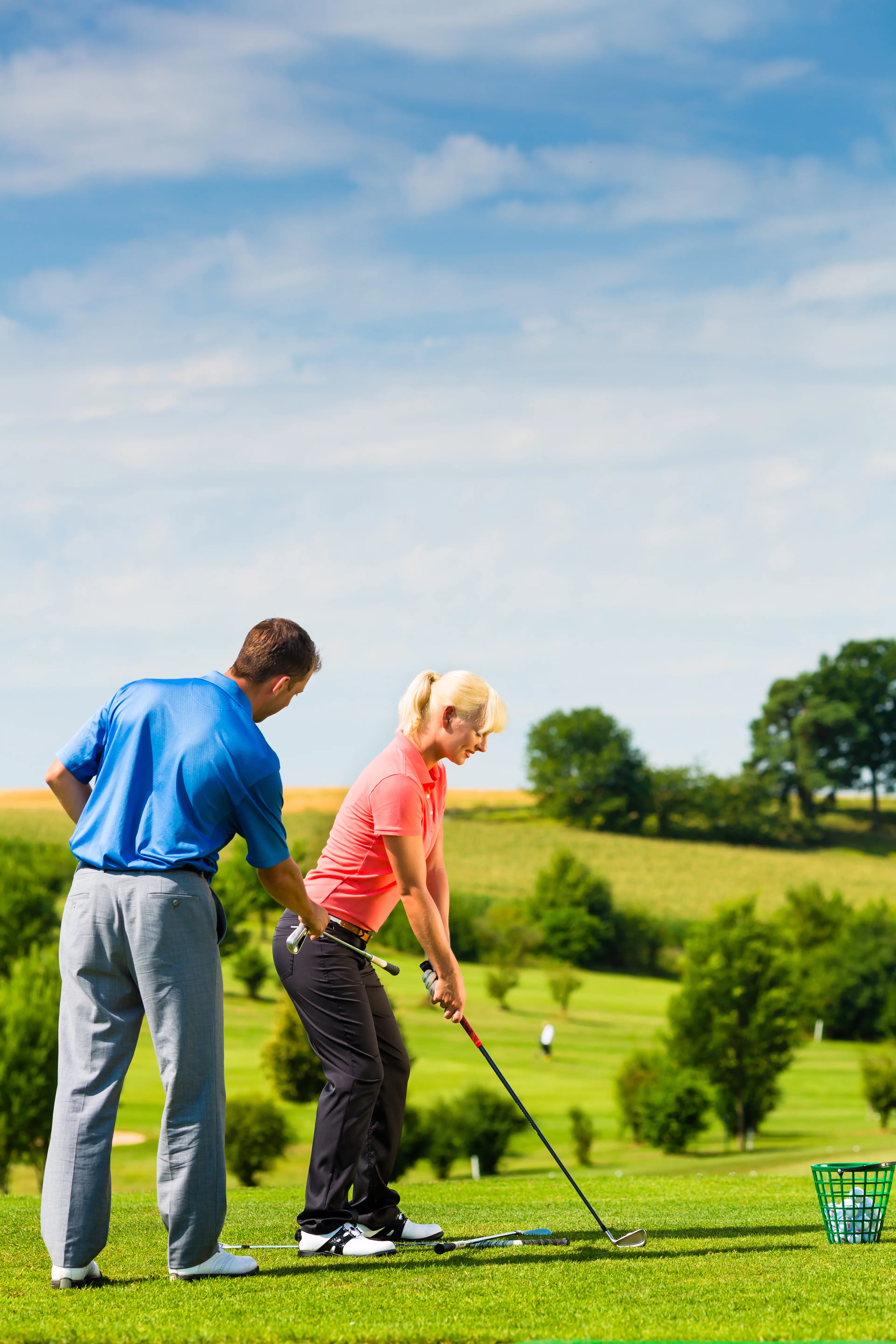Young female golfer on the course